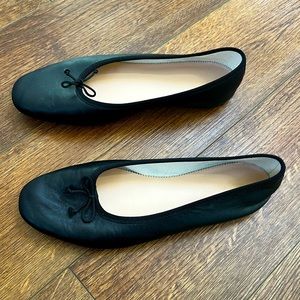 J.Crew Zoe Ballet Flats in Leather, Black/10